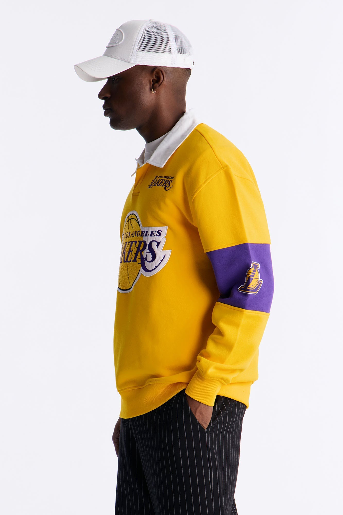 Lakers Long Sleeve Fleece Polo - Yellow image 2