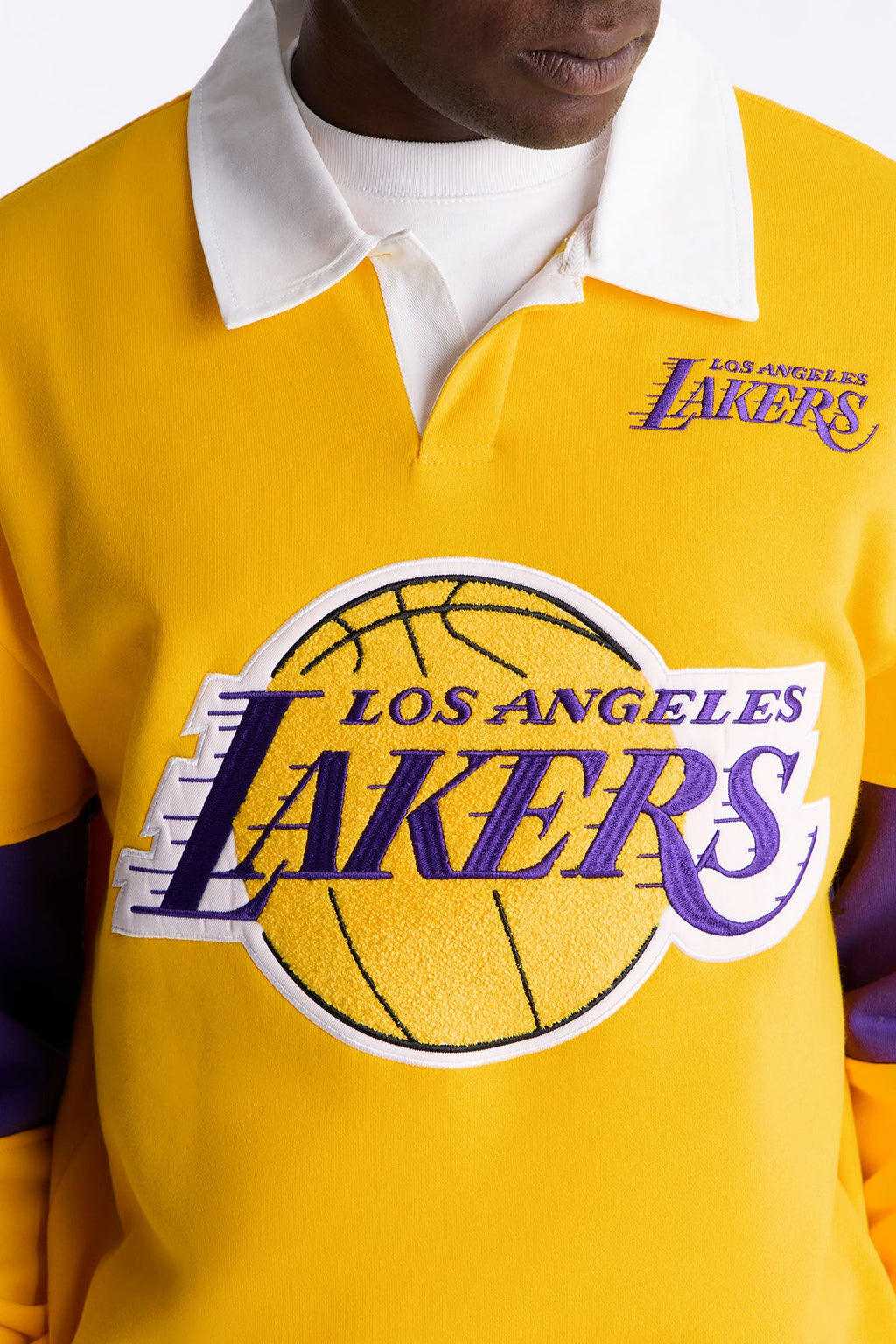Lakers Long Sleeve Fleece Polo - Yellow image 3