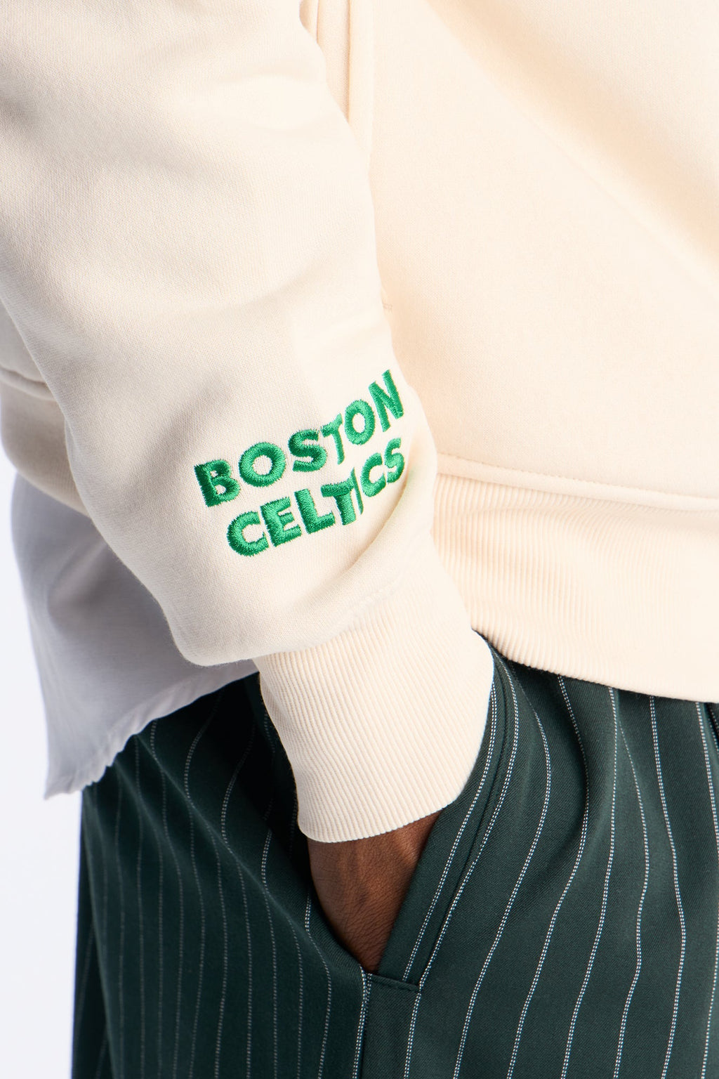 Celtics Embroidered Oversized Hoodie - Cream image 4