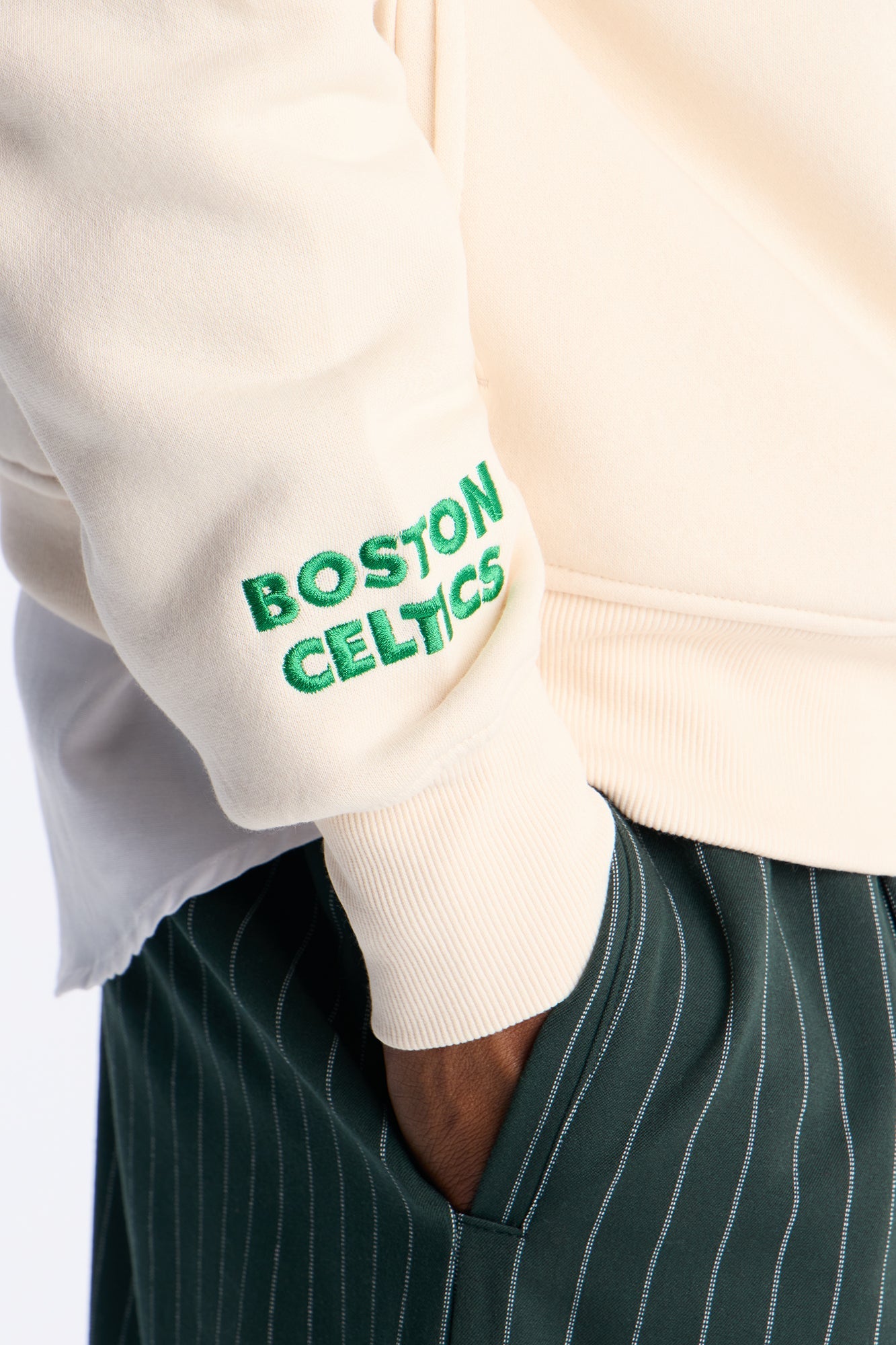Celtics Embroidered Oversized Hoodie - Cream image 4