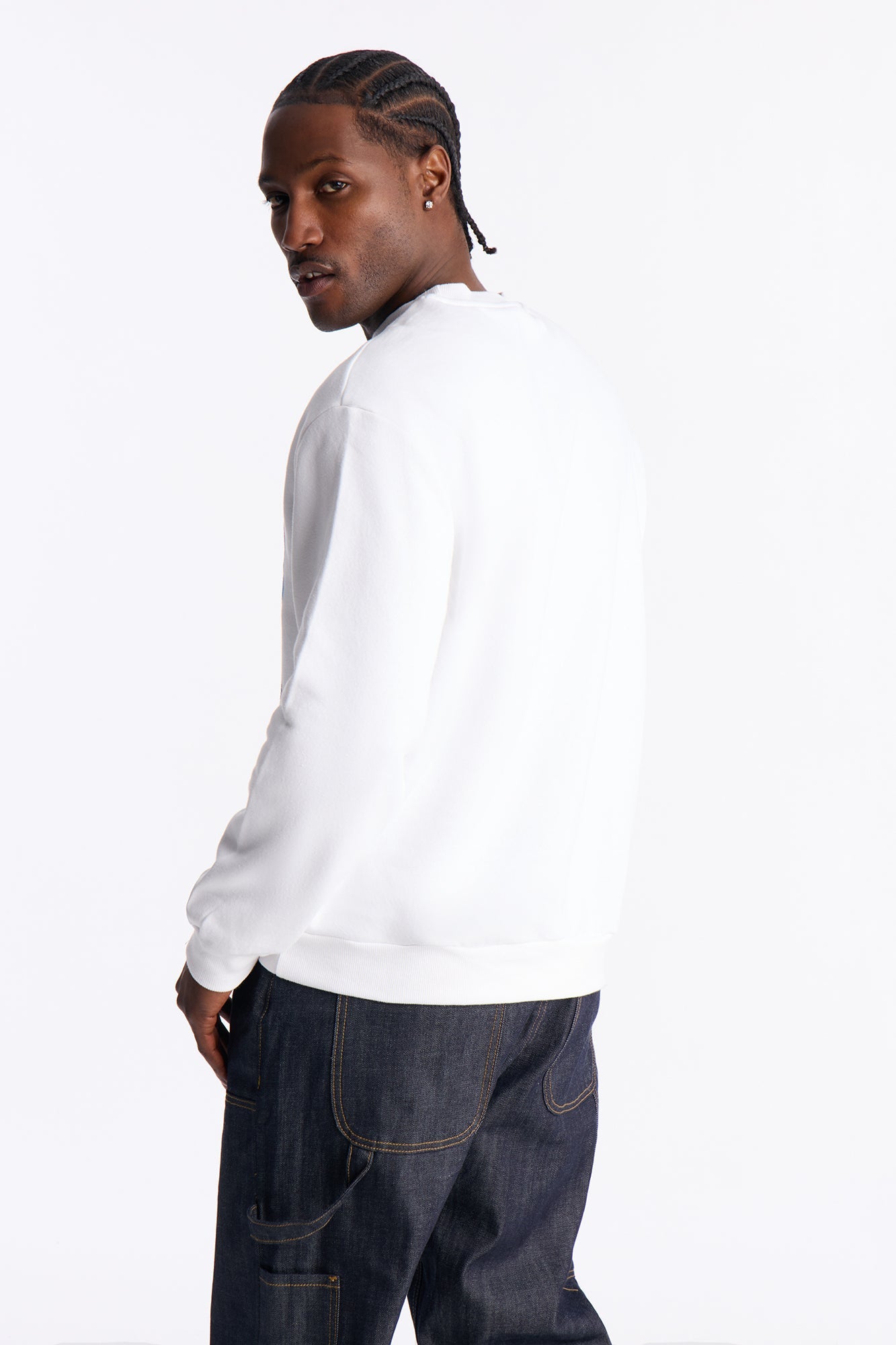 Marvel Spiderman Crawling Spider Crew Neck Sweatshirt - White image 4