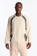 Contour Paneled Crew Shirt - Cream image 1