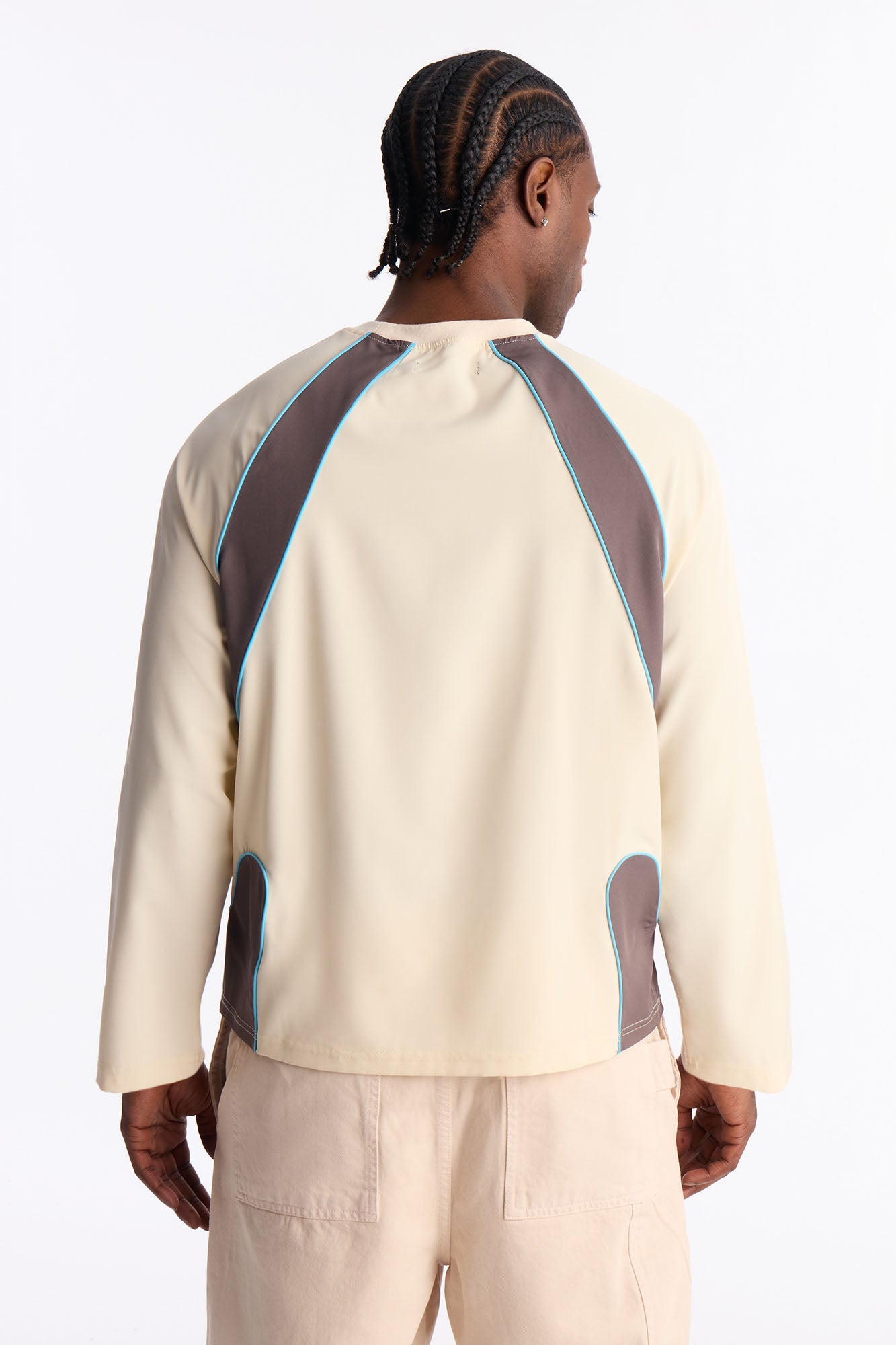 Contour Paneled Crew Shirt - Cream image 4