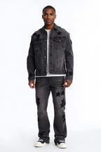 Stacked Skinny Flare Stellar Jean - Black Wash image 2