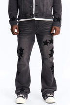 Stacked Skinny Flare Stellar Jean - Black Wash image 1