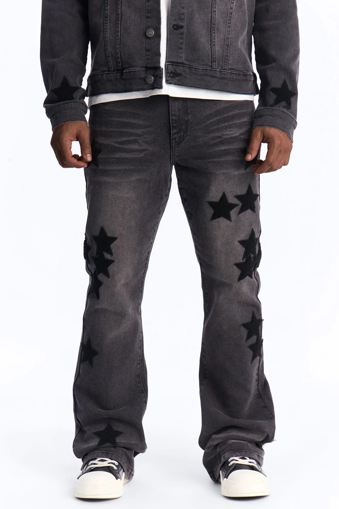 Stacked Skinny Flare Stellar Jean - Black Wash image 1