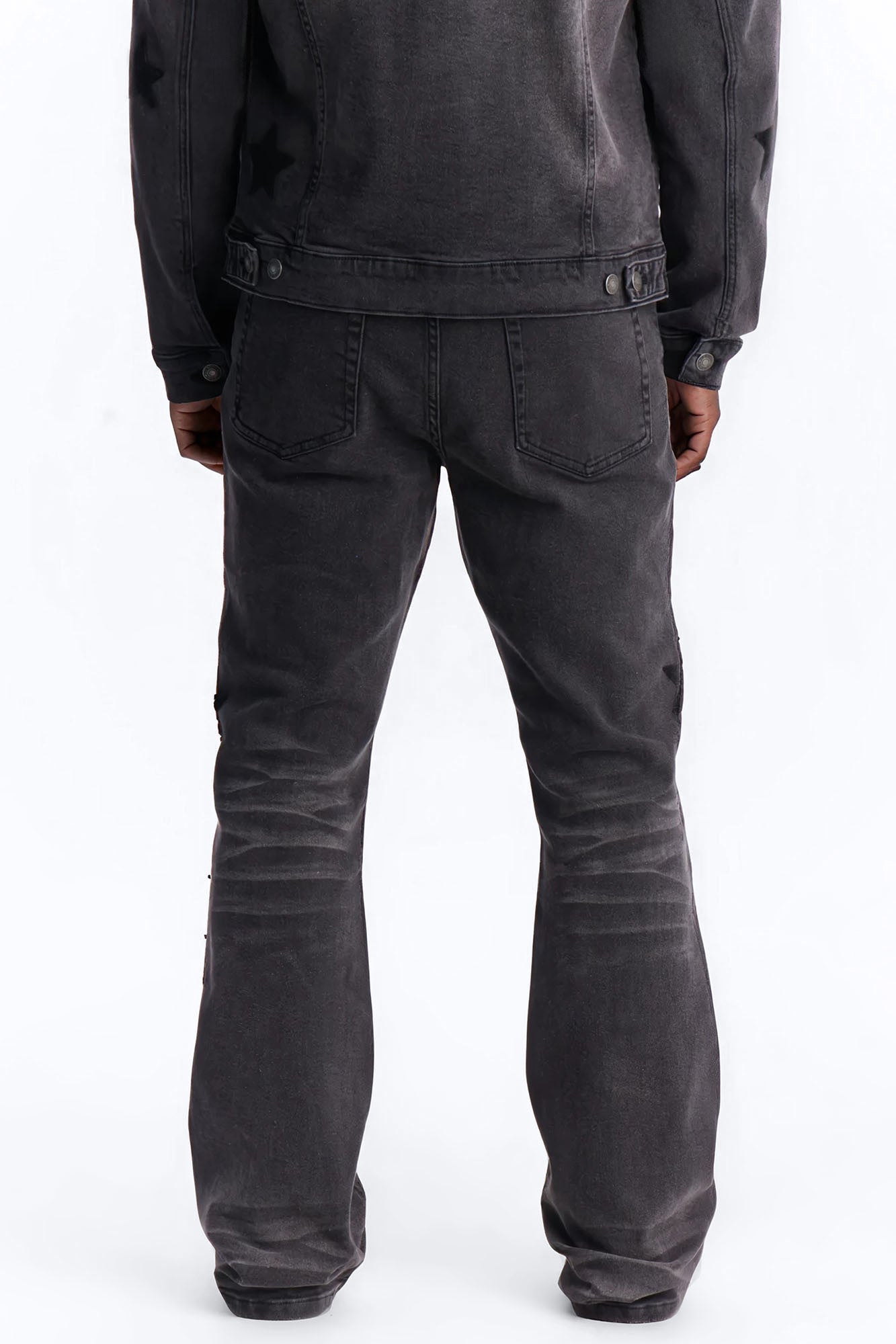Stacked Skinny Flare Stellar Jean - Black Wash image 3