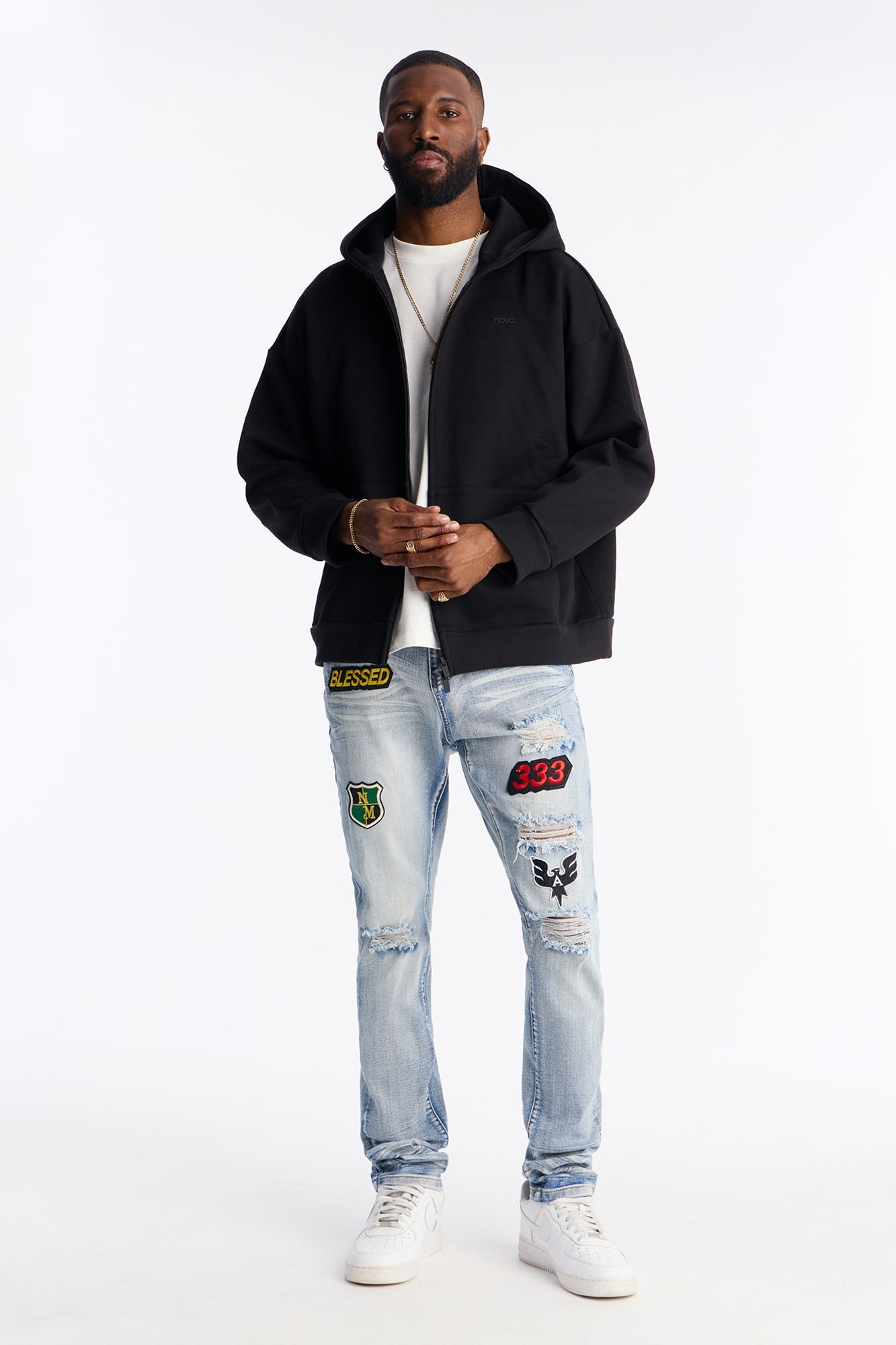 Stacked Skinny Urban Mend Jeans - Light Wash image 2