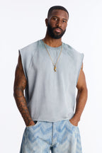Boiler Washed Boxy Muscle Tee - Slate Blue image 1