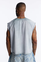 Boiler Washed Boxy Muscle Tee - Slate Blue image 3