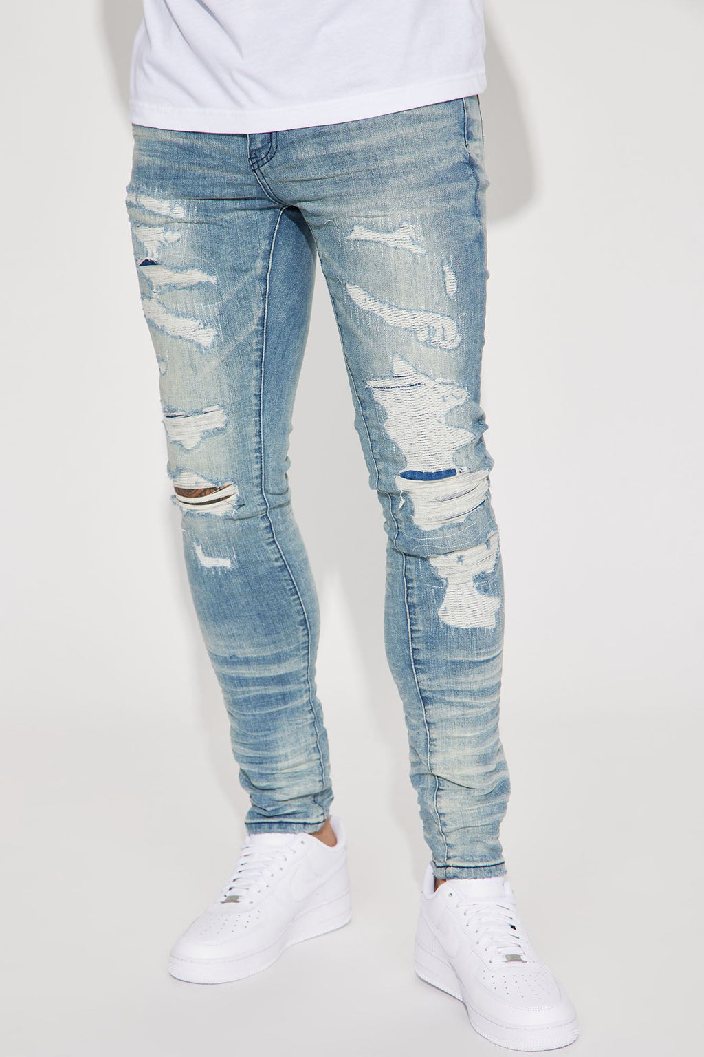 For The Fame Stacked Skinny Jeans - Light Wash image 1