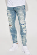 For The Fame Stacked Skinny Jeans - Light Wash image 1