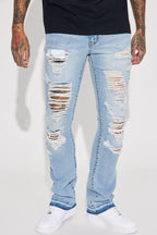 Innovative Stacked Skinny Flare Jeans - Medium Wash image 1