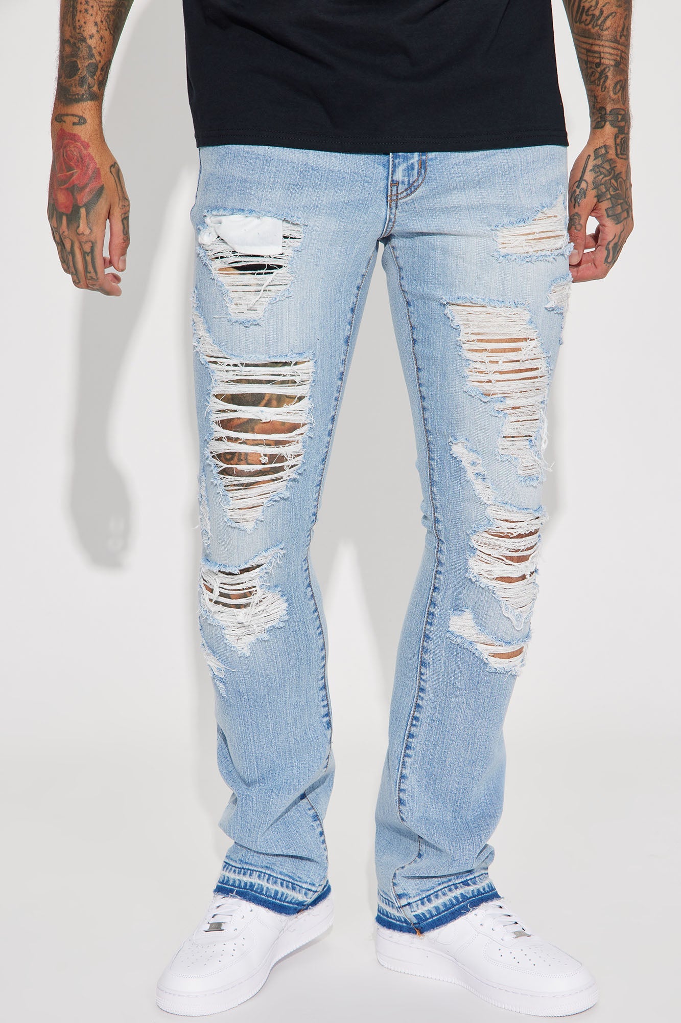 Innovative Stacked Skinny Flare Jeans - Medium Wash image 1