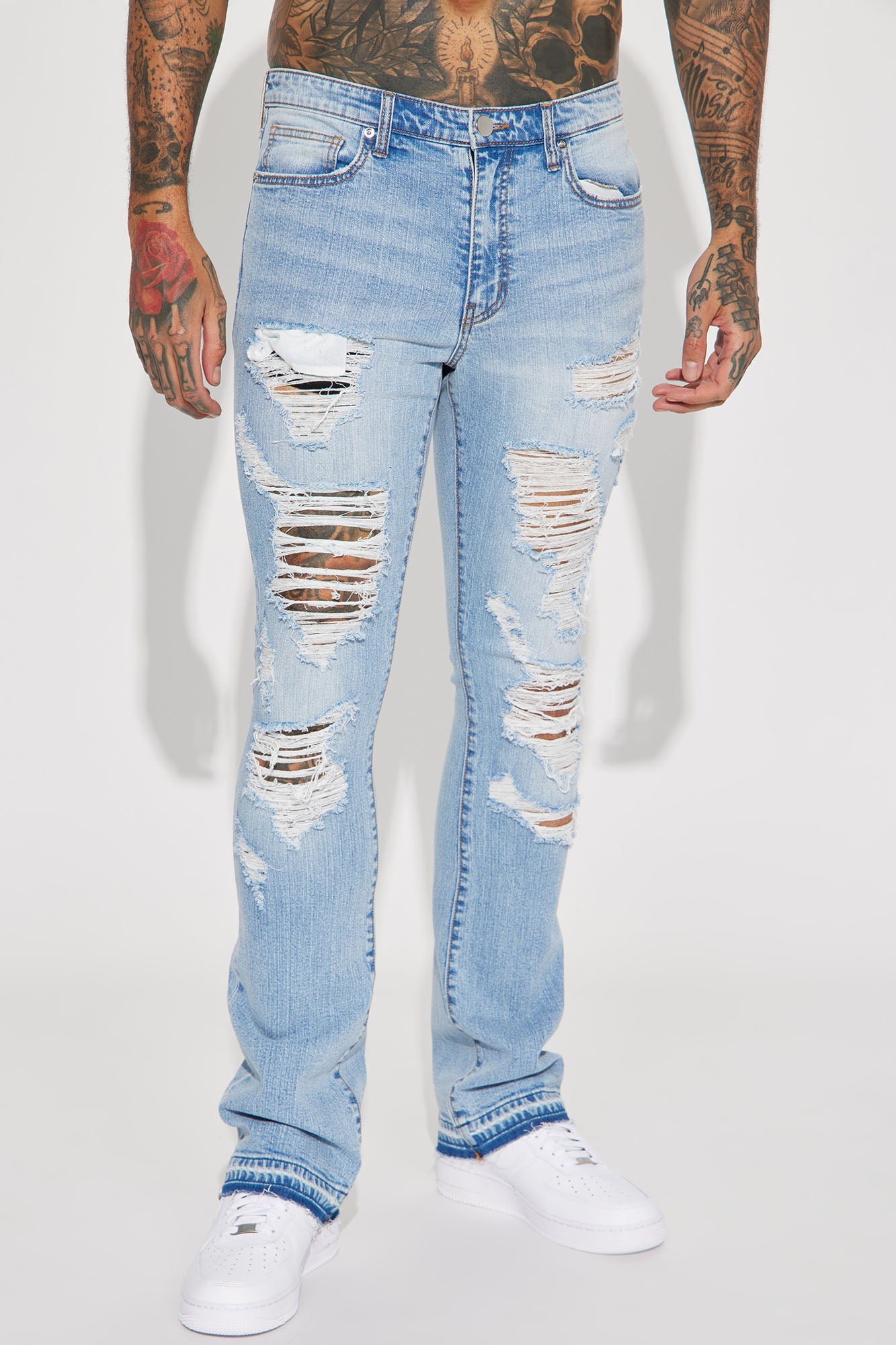 Innovative Stacked Skinny Flare Jeans - Medium Wash image 4