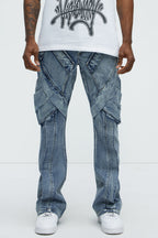 Arlong Paneled Stacked Slim Flare Jeans - Light Wash image 2