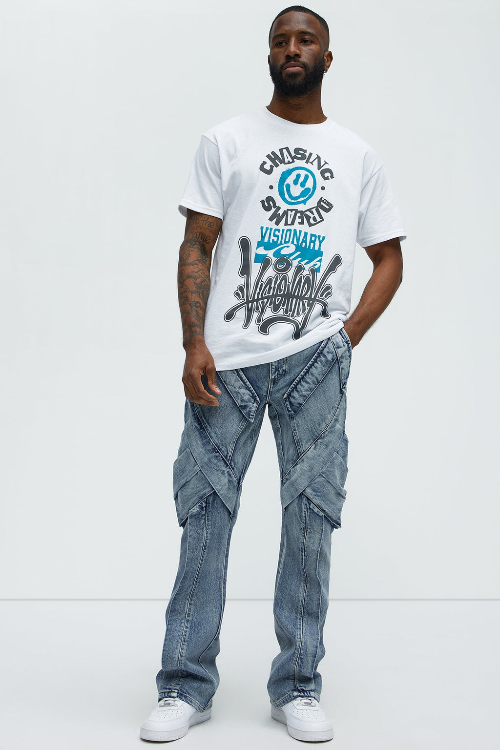 Arlong Paneled Stacked Slim Flare Jeans - Light Wash image 3
