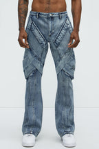 Arlong Paneled Stacked Slim Flare Jeans - Light Wash image 1