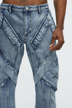 Arlong Paneled Stacked Slim Flare Jeans - Light Wash image 4
