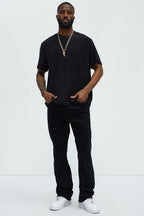 Geo Chenille Knit Crewneck Tee - Black image 2