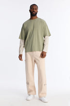 Washed Double Layer Tee - Olive image 2
