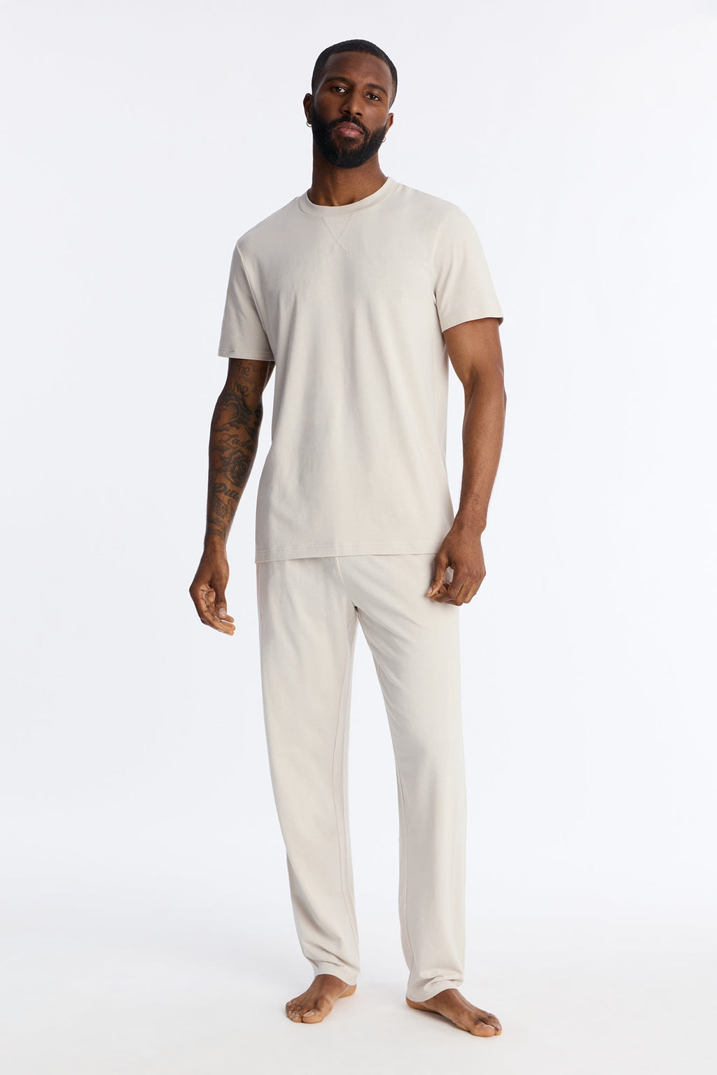 Essential Modal Lounge Short Sleeve Tee - Stone image 2