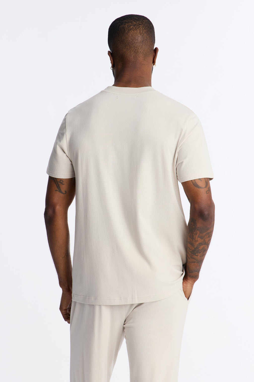 Essential Modal Lounge Short Sleeve Tee - Stone image 3