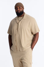 Culver City Waffle Knit Button Up - Stone image 4