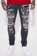 Ready To Unwind Stacked Skinny Jeans - Black Wash image 1