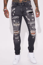 Ready To Unwind Stacked Skinny Jeans - Black Wash image 4