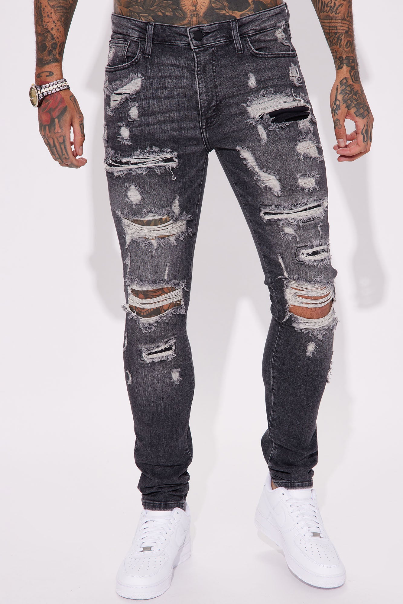 Ready To Unwind Stacked Skinny Jeans - Black Wash image 4