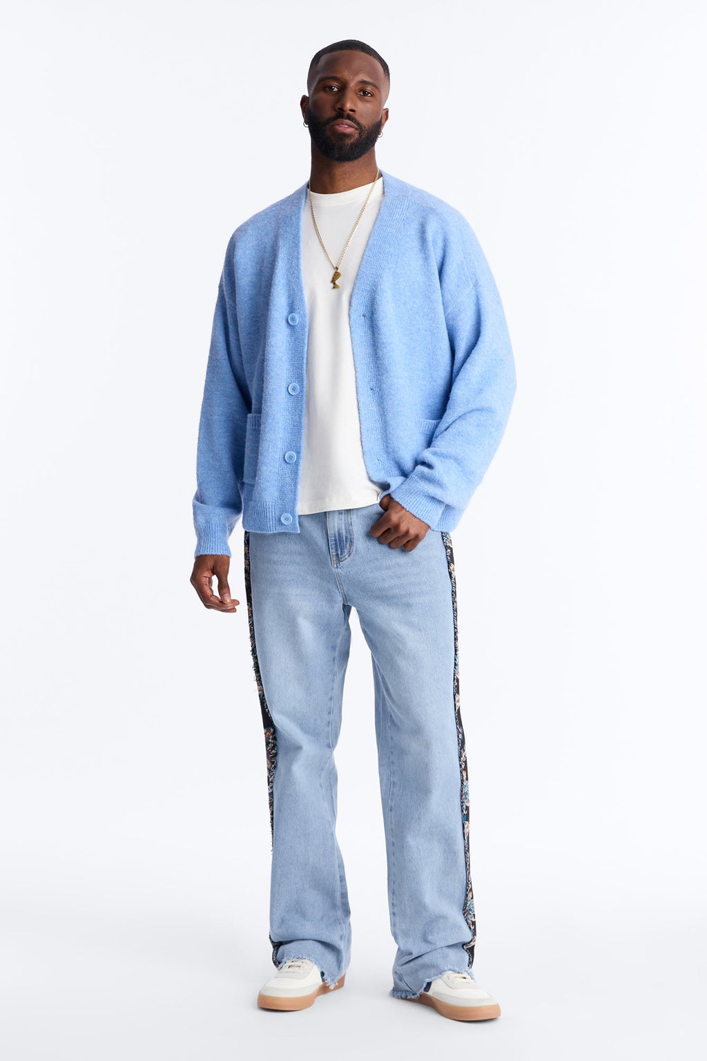 Stacked Slim Flare Exquisite Tapestry Jeans - Light Blue Wash image 3