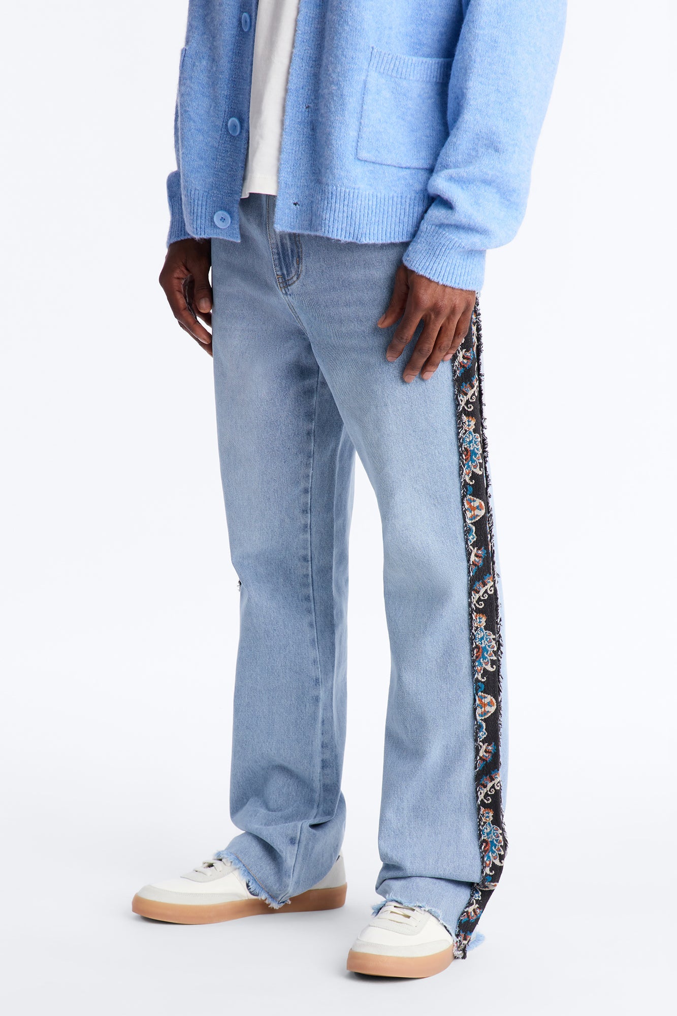 Stacked Slim Flare Exquisite Tapestry Jeans - Light Blue Wash image 2