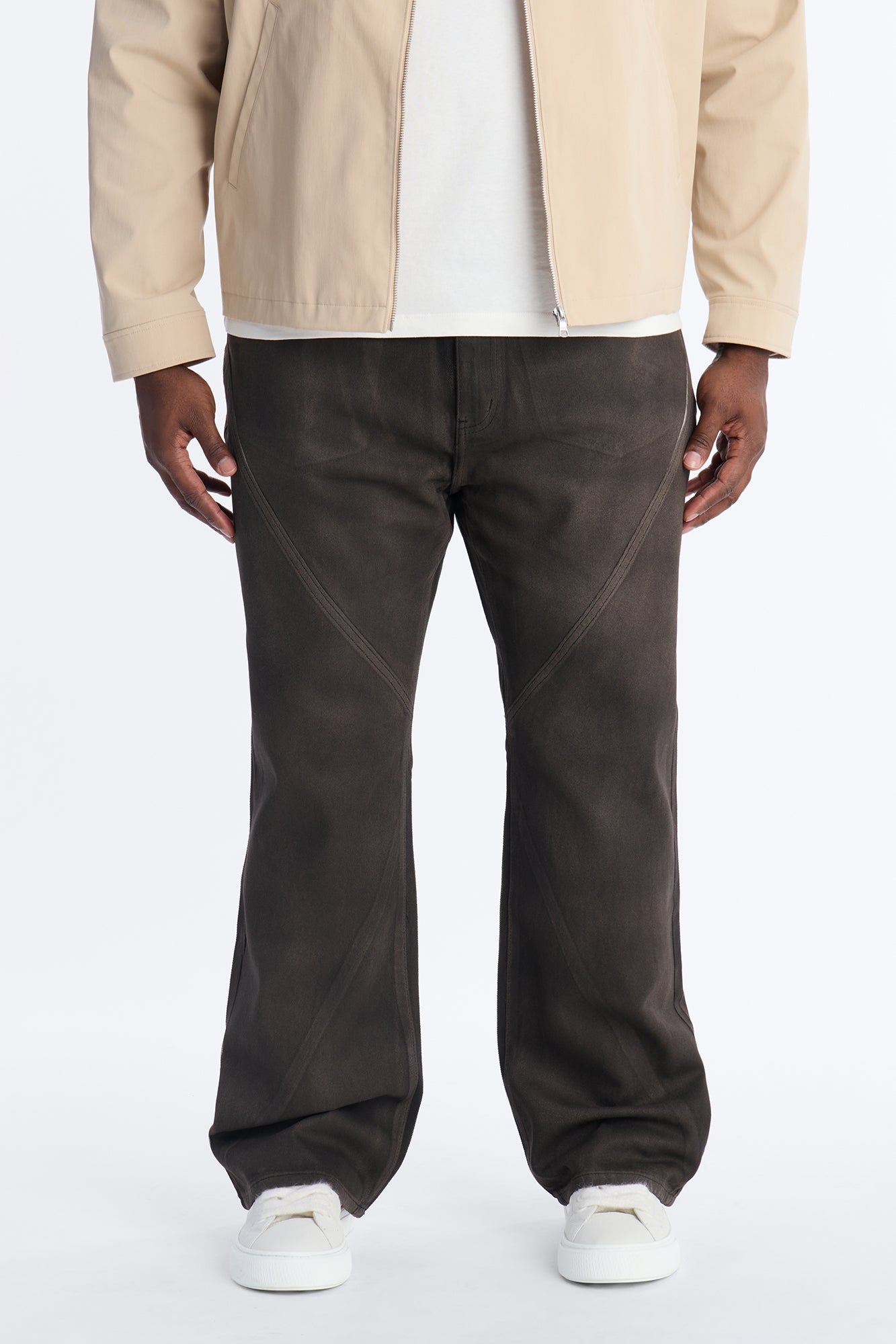 Stacked Slim Flare Phantom Waxed Jean - Olive image 4