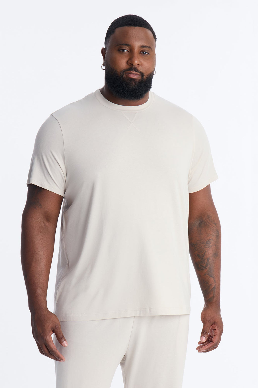 Essential Modal Lounge Short Sleeve Tee - Stone image 4