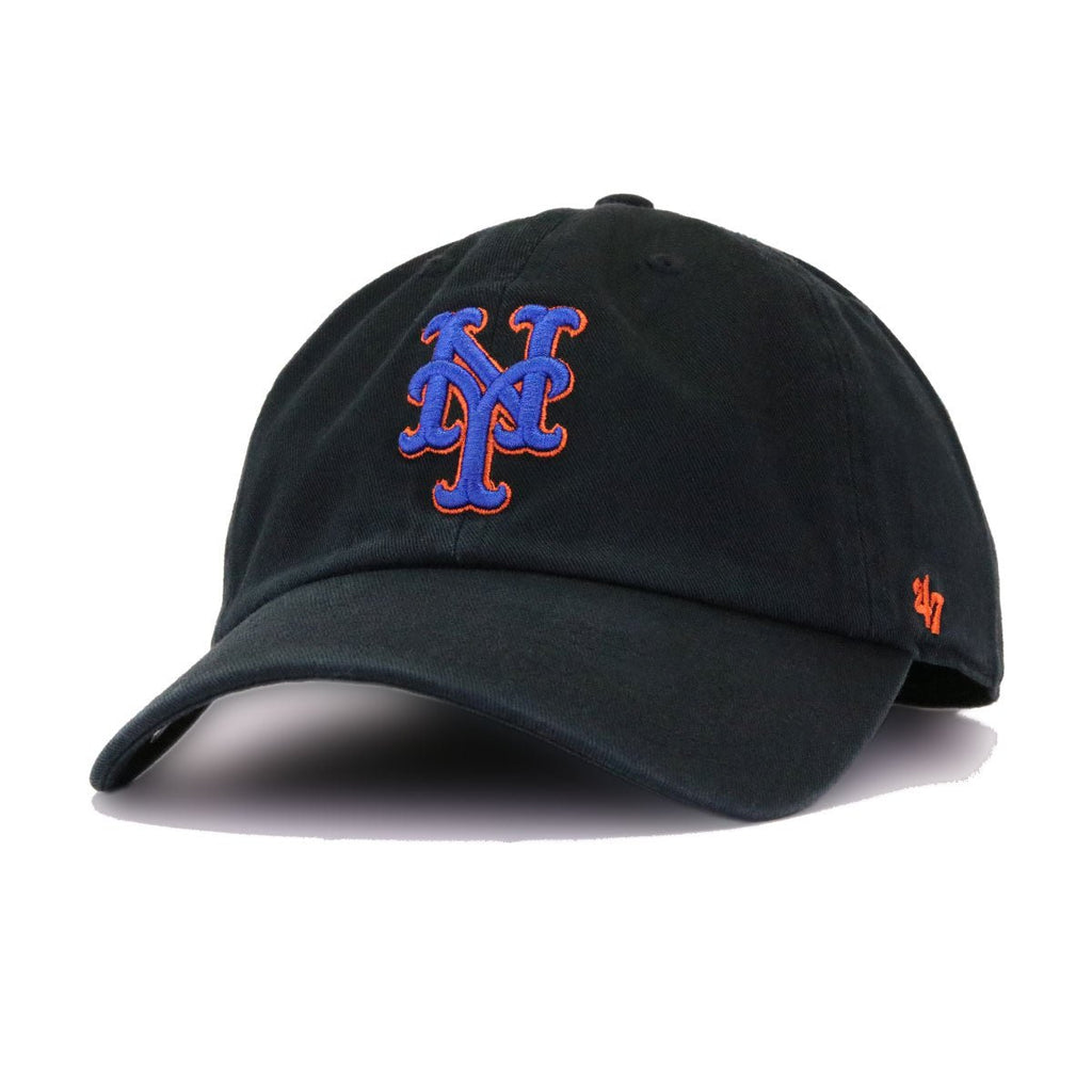 New York Mets Black 47 Brand Clean Up Dad Hat