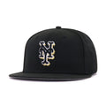 New York Mets Black Metallic Gold 25th Anniversary New Era 59Fifty Fitted