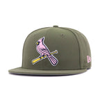 St Louis Cardinals New Olive Pink New Era 59Fifty Fitted