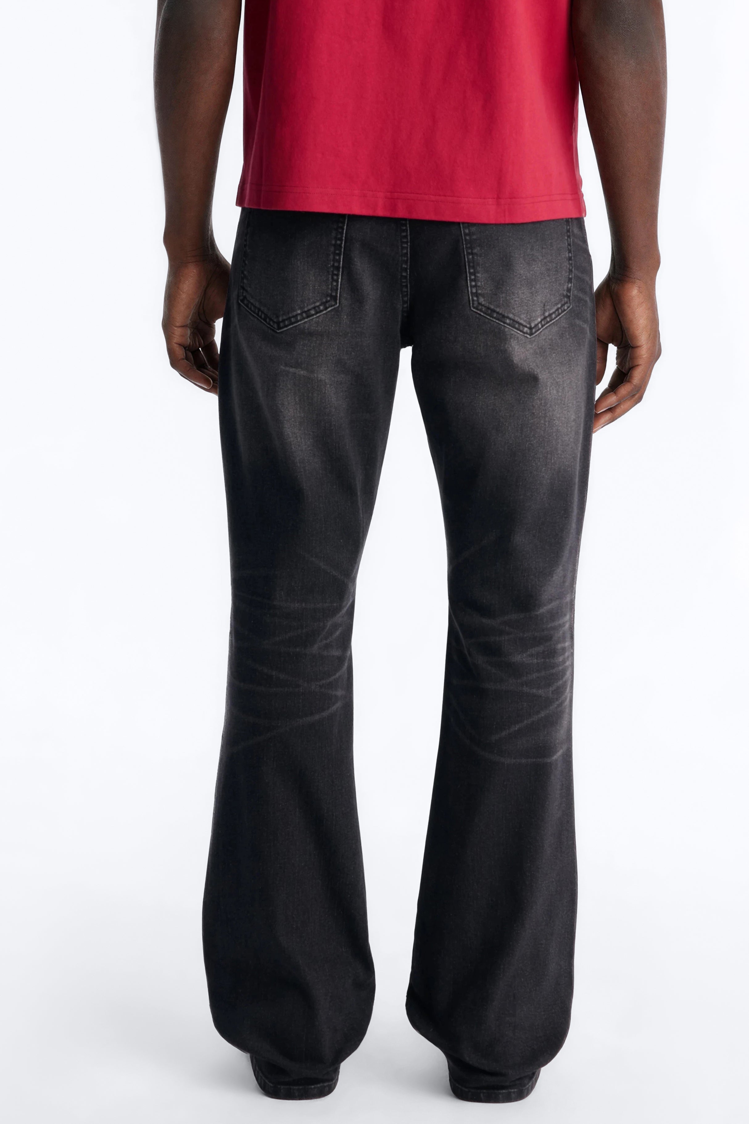 Stacked Slim Flare Faith Over Fear Drip Jean - Black Wash image 3