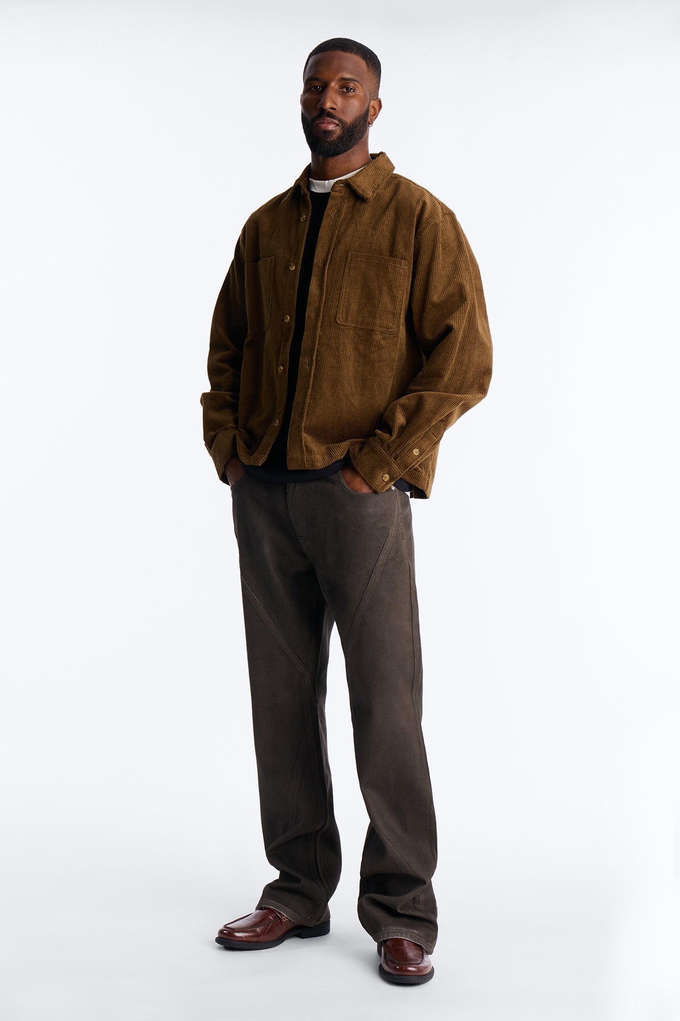 Stacked Slim Flare Phantom Waxed Jean - Olive image 2
