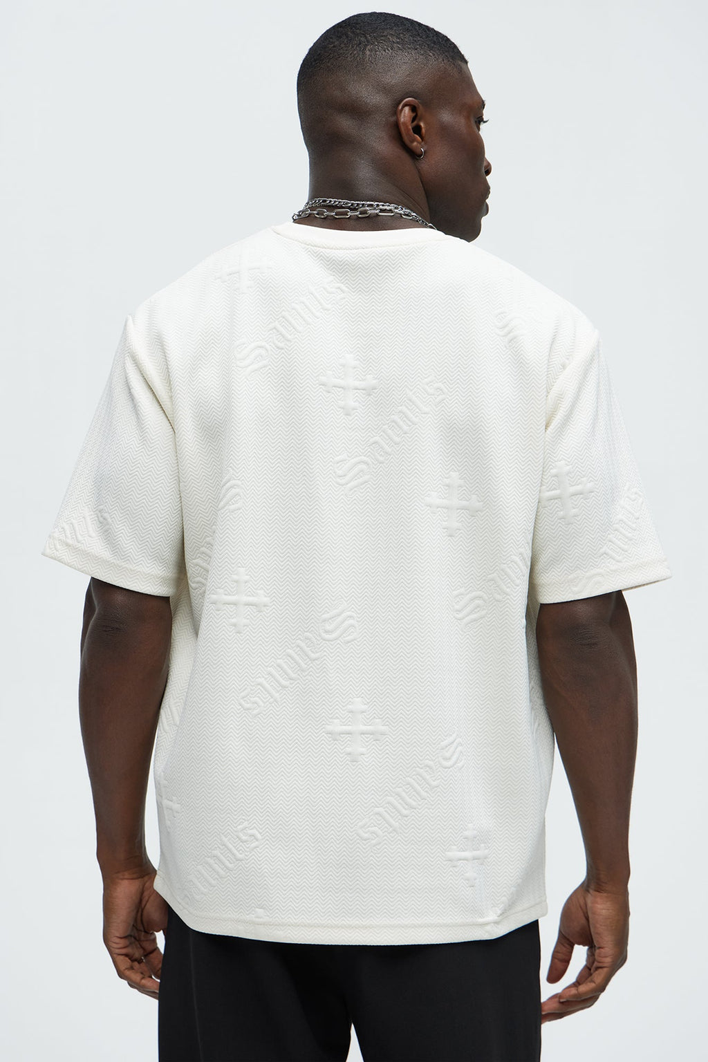 Saints Embossed Tee - Off White image 4