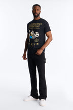 Stacked Skinny Flare Textured Carpenter Jean - Black Wash image 2