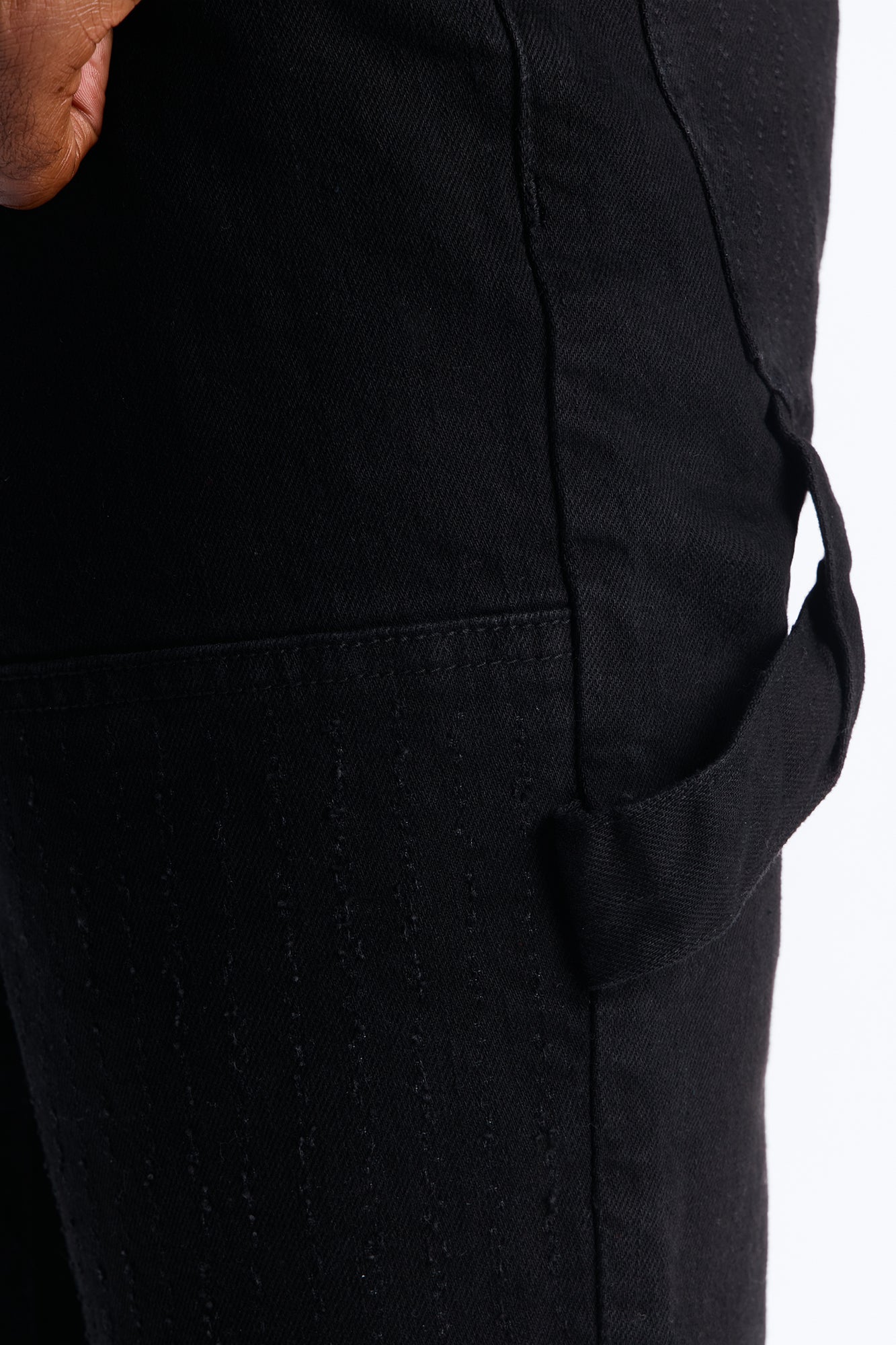Stacked Skinny Flare Textured Carpenter Jean - Black Wash image 4