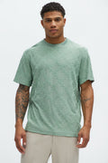 Verbiage Chenille Knit Crew Tee - Green image 1