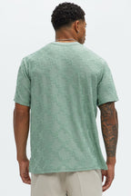Verbiage Chenille Knit Crew Tee - Green image 4
