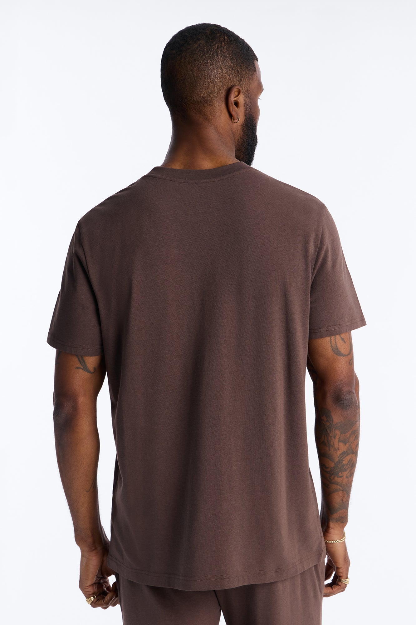 Essential Modal Lounge Short Sleeve Tee - Chocolate image 4