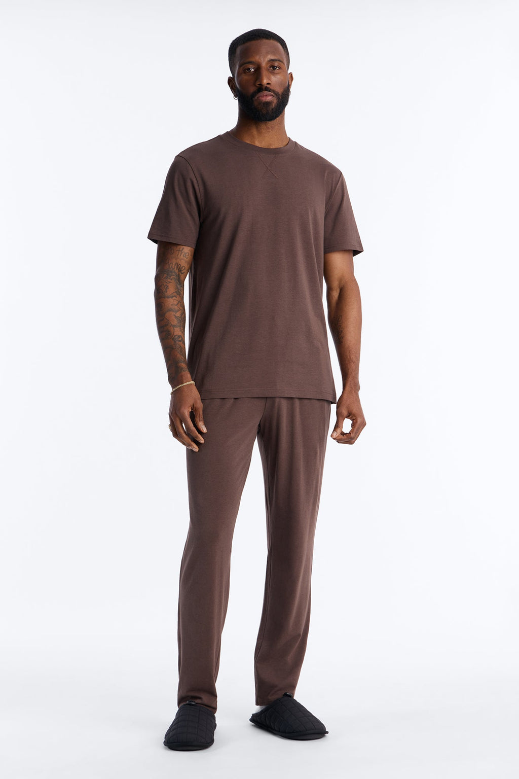 Essential Modal Lounge Short Sleeve Tee - Chocolate image 2