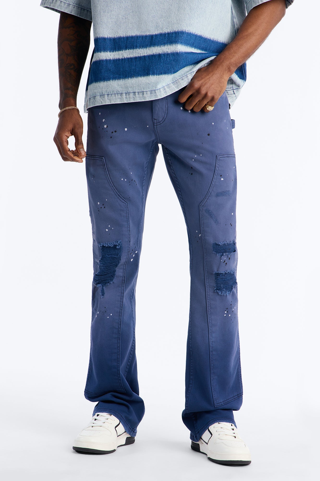 Stacked Skinny Flare Old Painters Carpenter Jean - Navy image 1