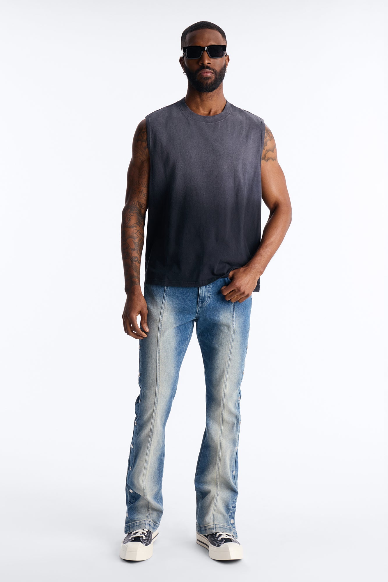 Stacked Skinny Flare Lockdown Jean - Light Wash image 3