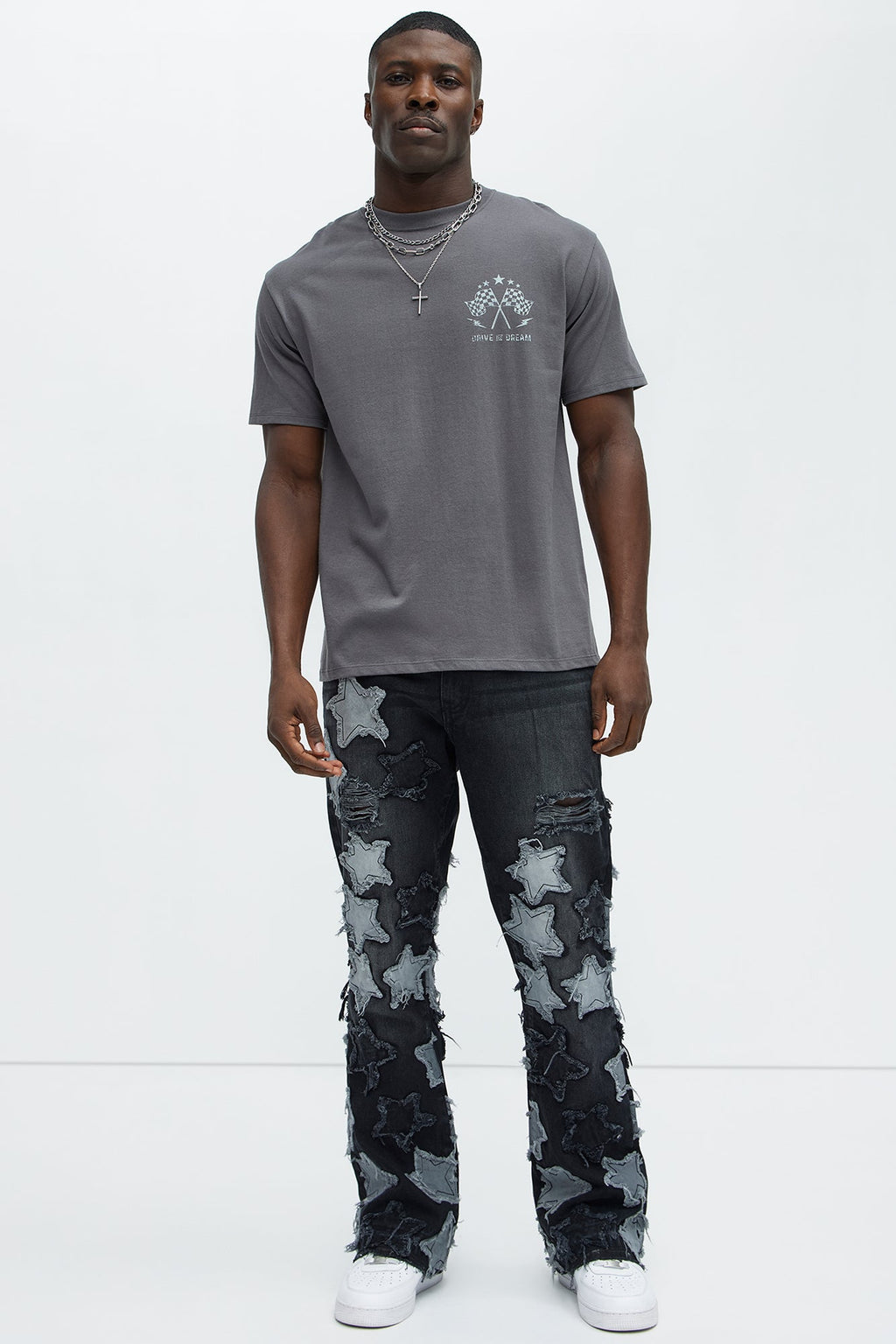 Counting Stars Stacked Slim Flare Jeans - Black Wash image 3